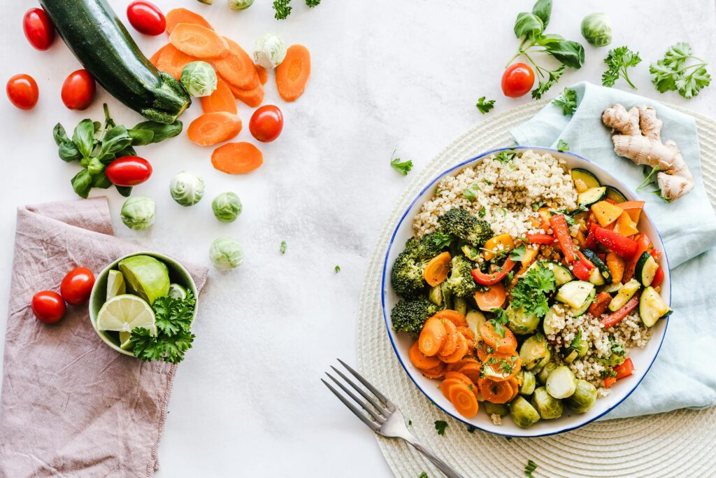 pexels-photo-1640777-1640777 Colorful quinoa salad with fresh vegetables creates a healthy, balanced meal.